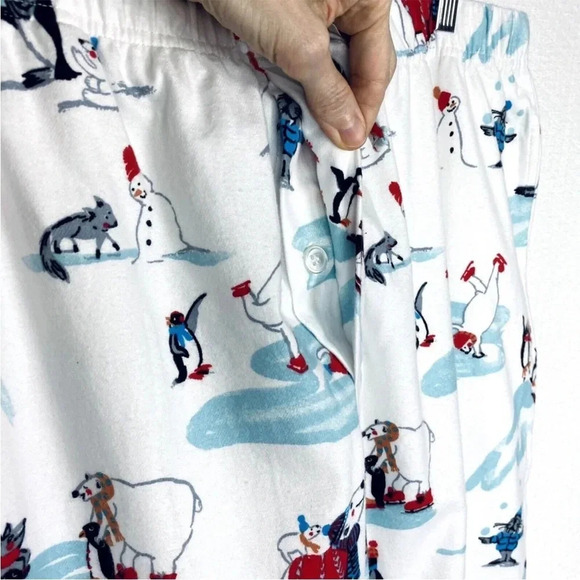 NEW Company Store Mens Pajamas Medium Flannel Thermal Snowman Bear Dad Gift PJs - Picture 7 of 15